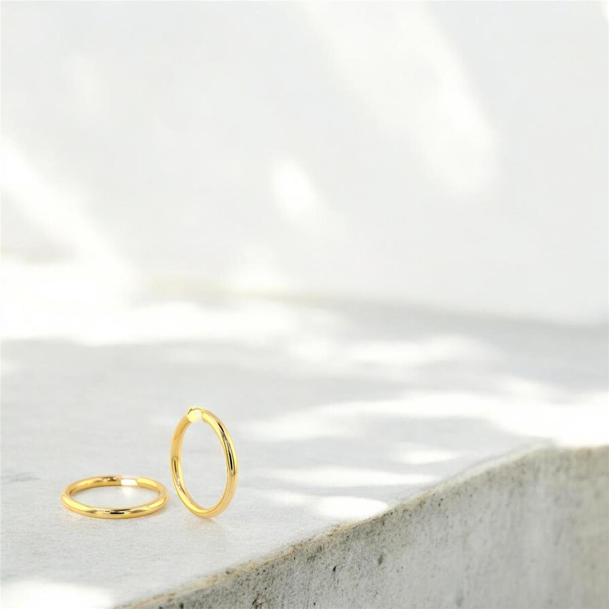 14 Ayar Altın Halka Küpe  -  0191545