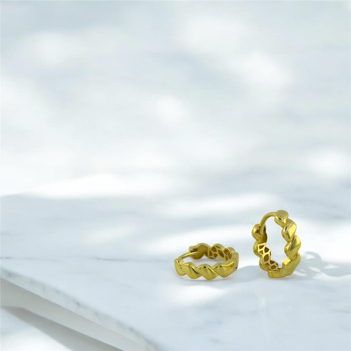 14 Ayar Altın Halka Küpe  -  0193040