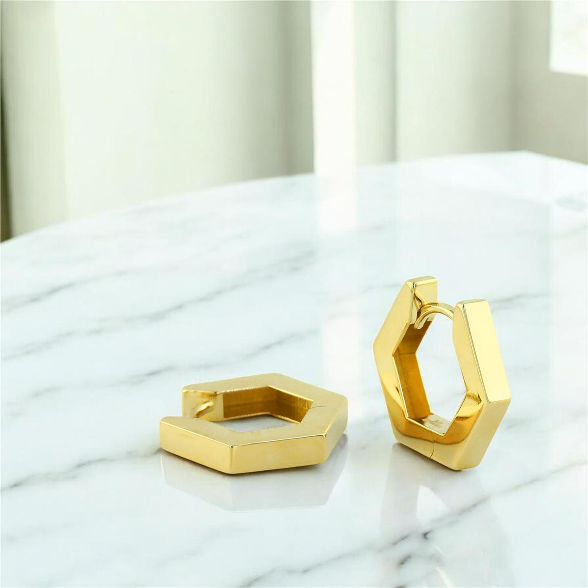 14 Ayar Altın Halka Küpe  -  0204334