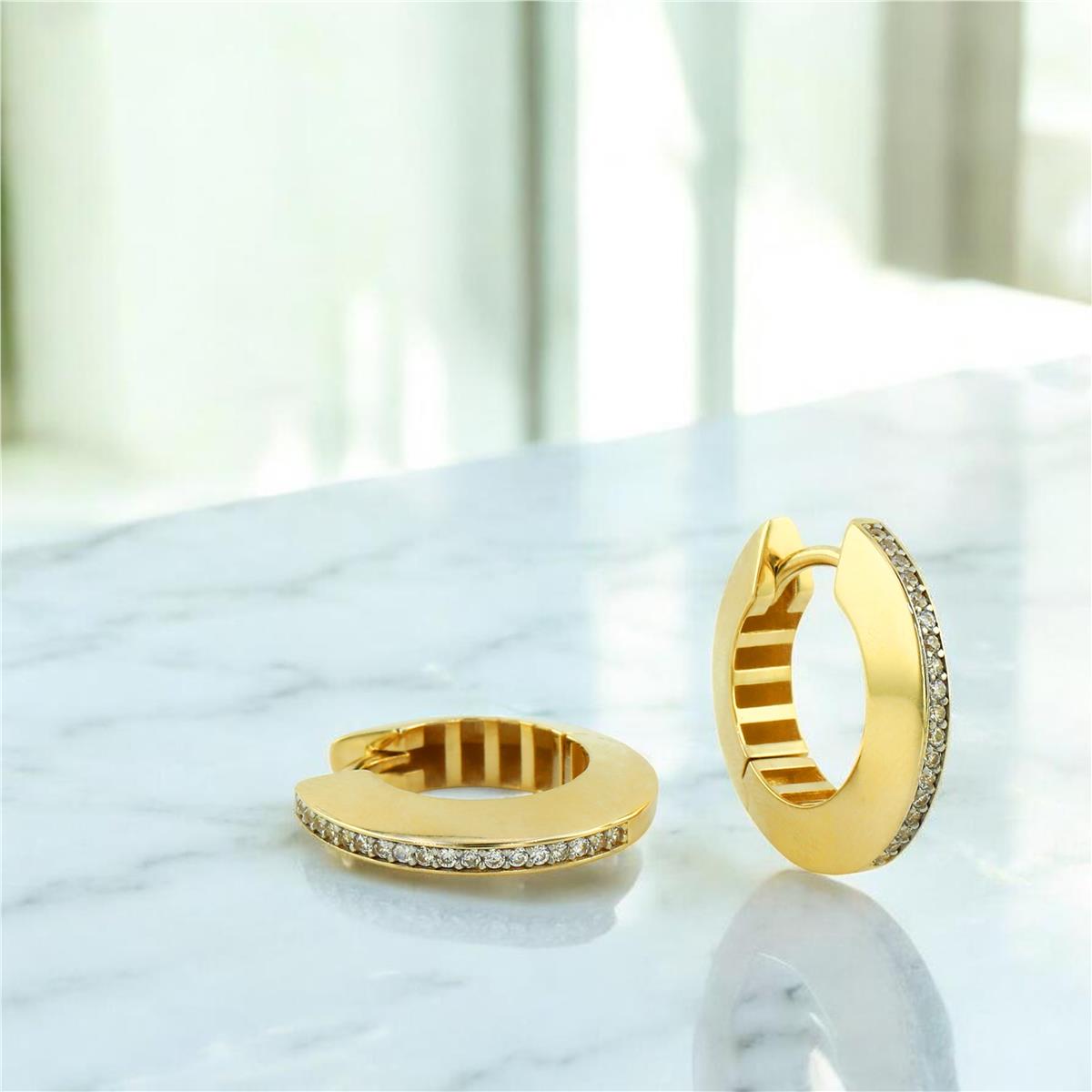 14 Ayar Altın Halka Küpe  -  0204341