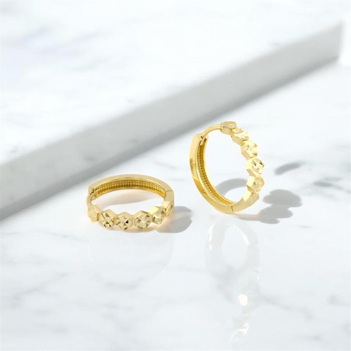 14 Ayar Altın Halka Küpe  -  F003904