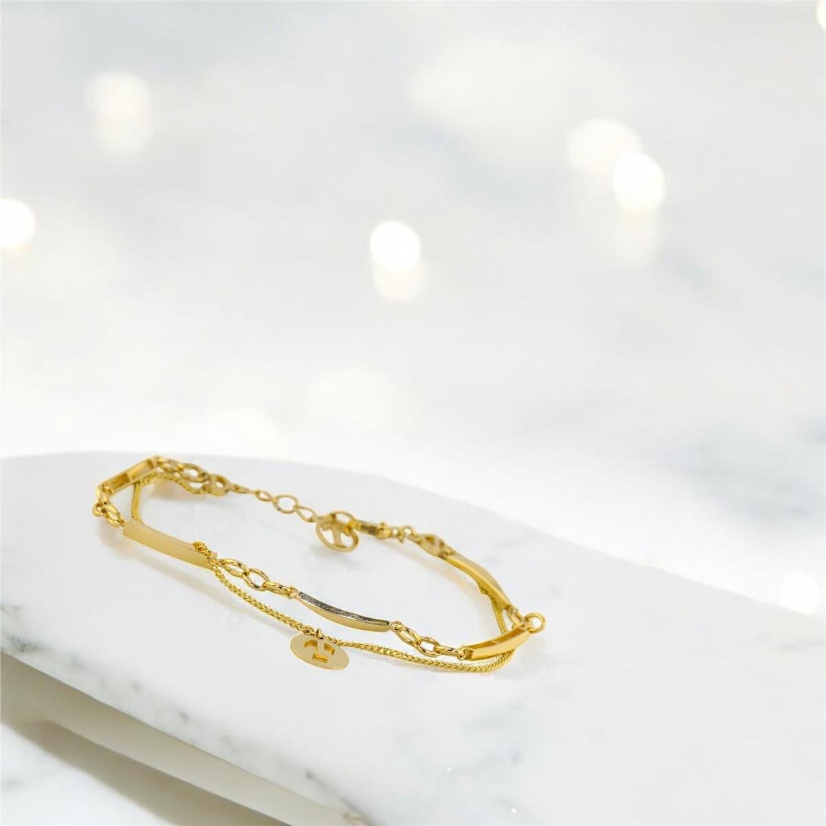 14 Ayar Altın Halloy Bileklik  -  0192584