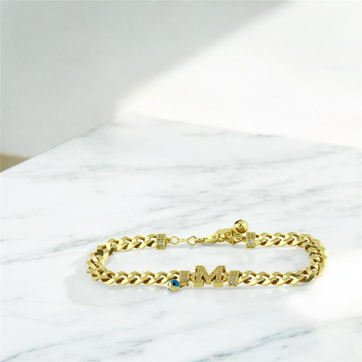 14 Ayar Altın Harfli Bileklik  -  0203038