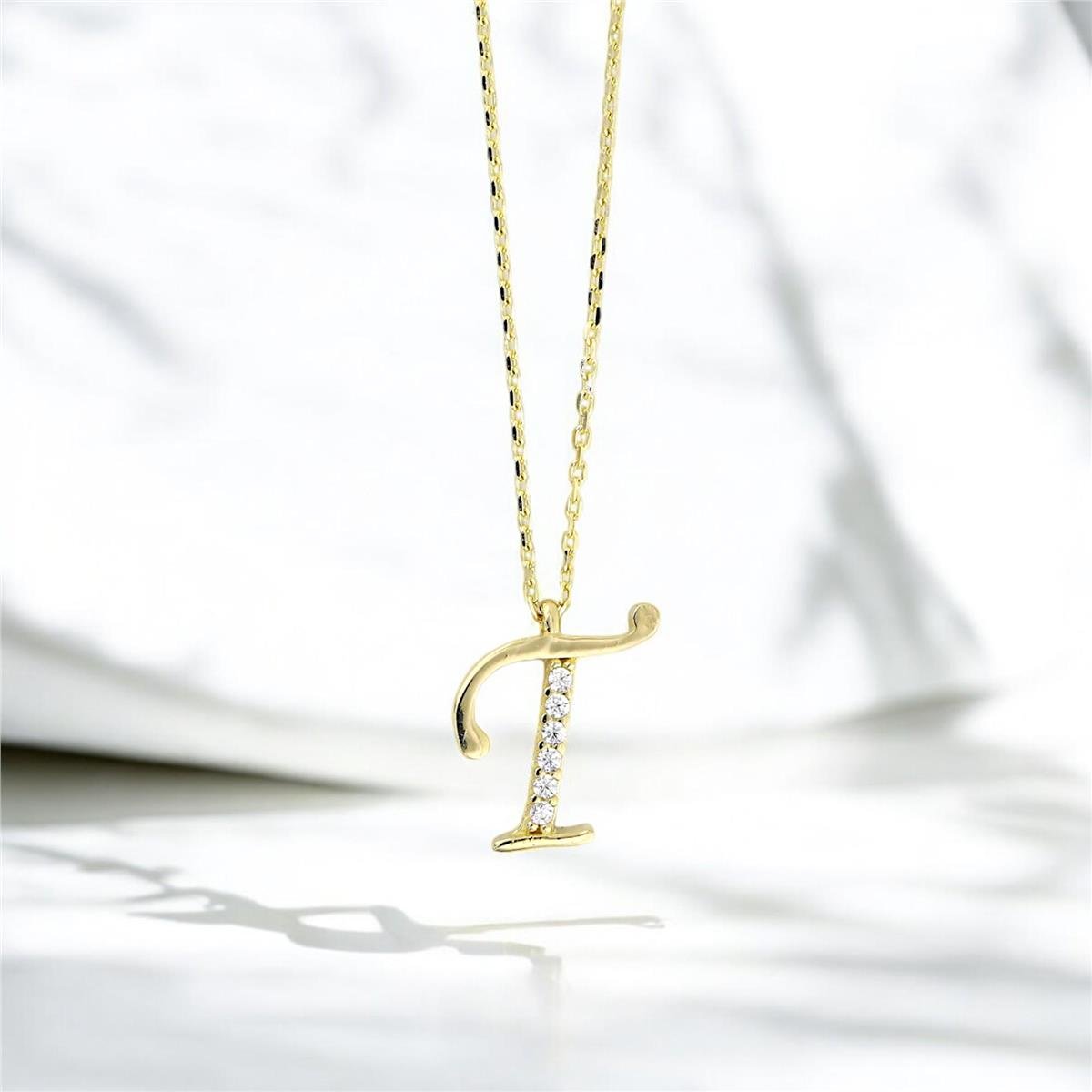 14 Ayar Altın Harfli Kolye  -  0192180