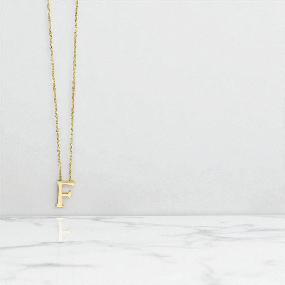 14 Ayar Altın Harfli Kolye  -  0196712