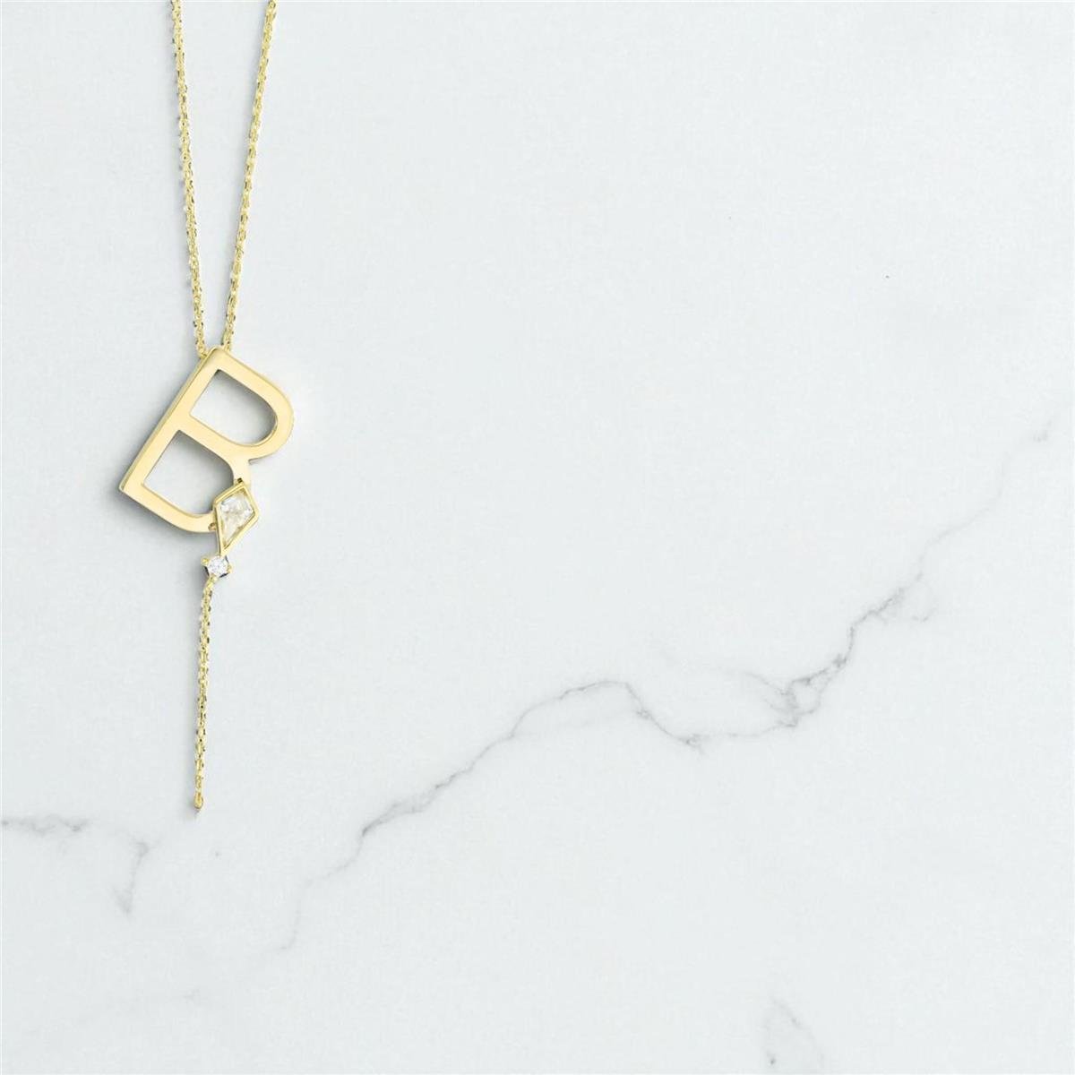 14 Ayar Altın Harfli Kolye  -  0196906