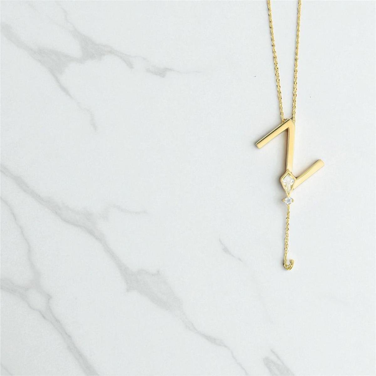 14 Ayar Altın Harfli Kolye  -  0196909