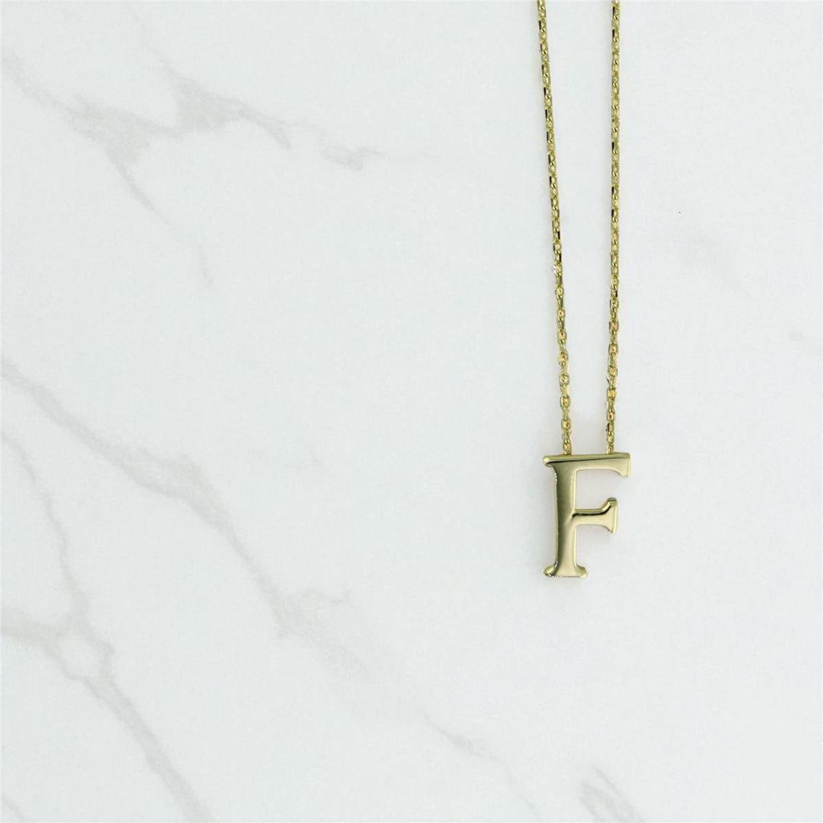 14 Ayar Altın Harfli Kolye  -  0199334