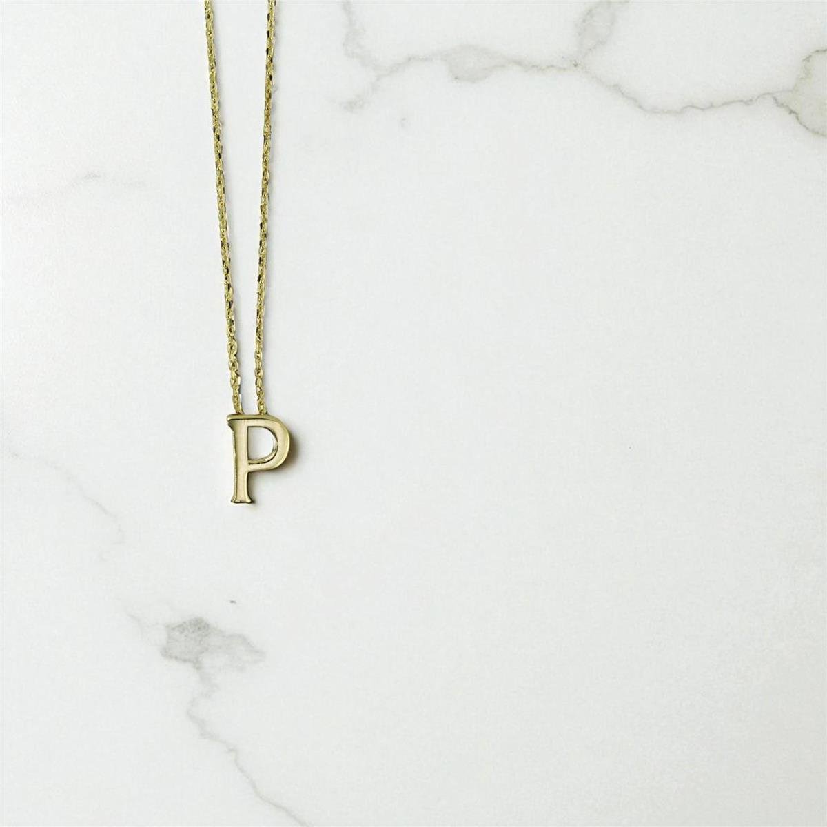 14 Ayar Altın Harfli Kolye  -  0199340