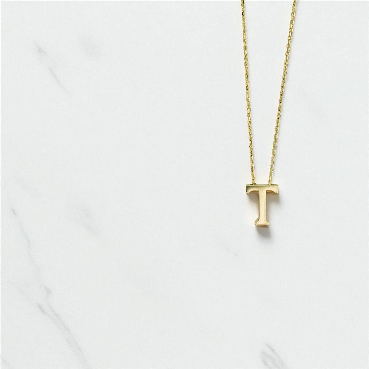 14 Ayar Altın Harfli Kolye  -  0199344