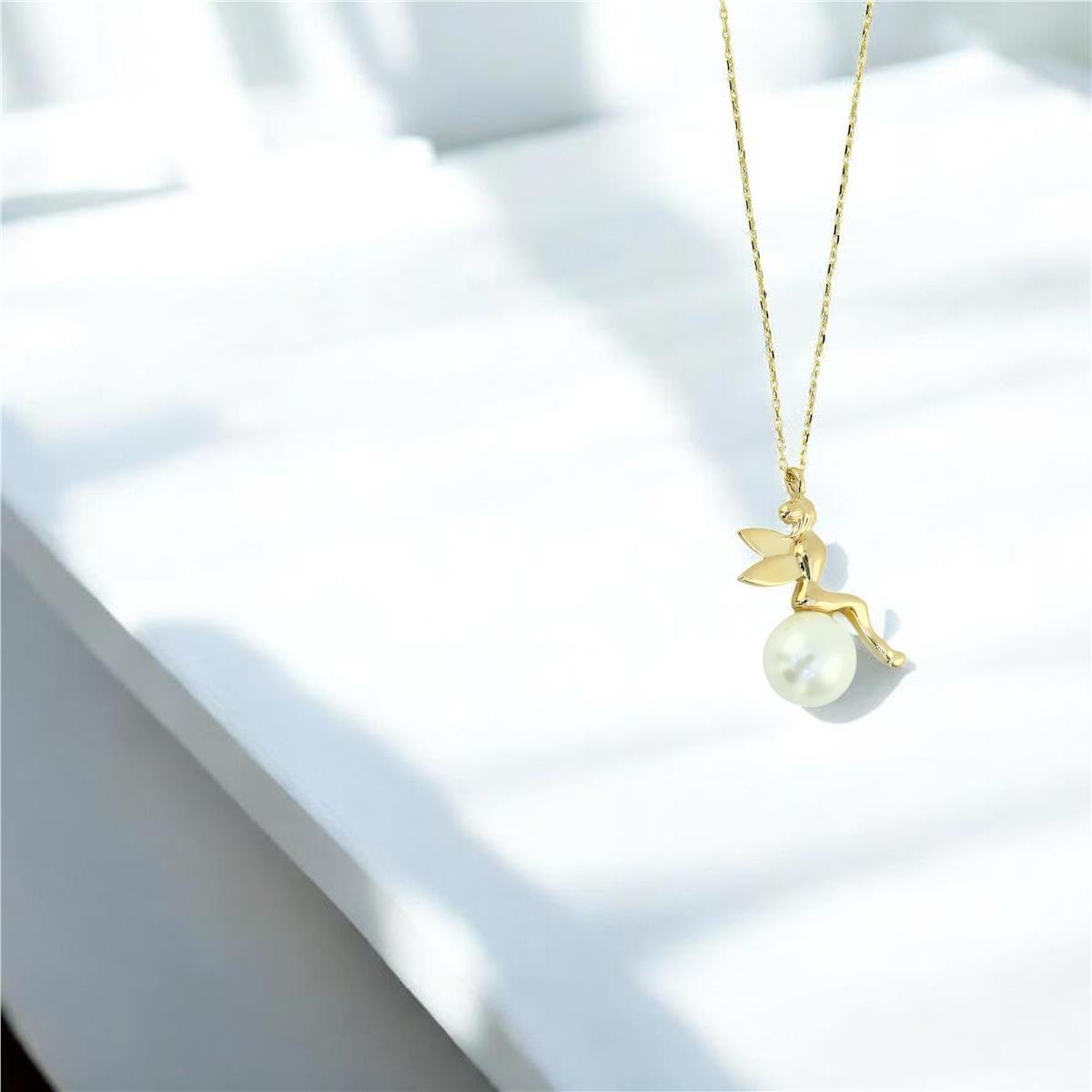 14 Ayar Altın İncili Kolye  -  0204018