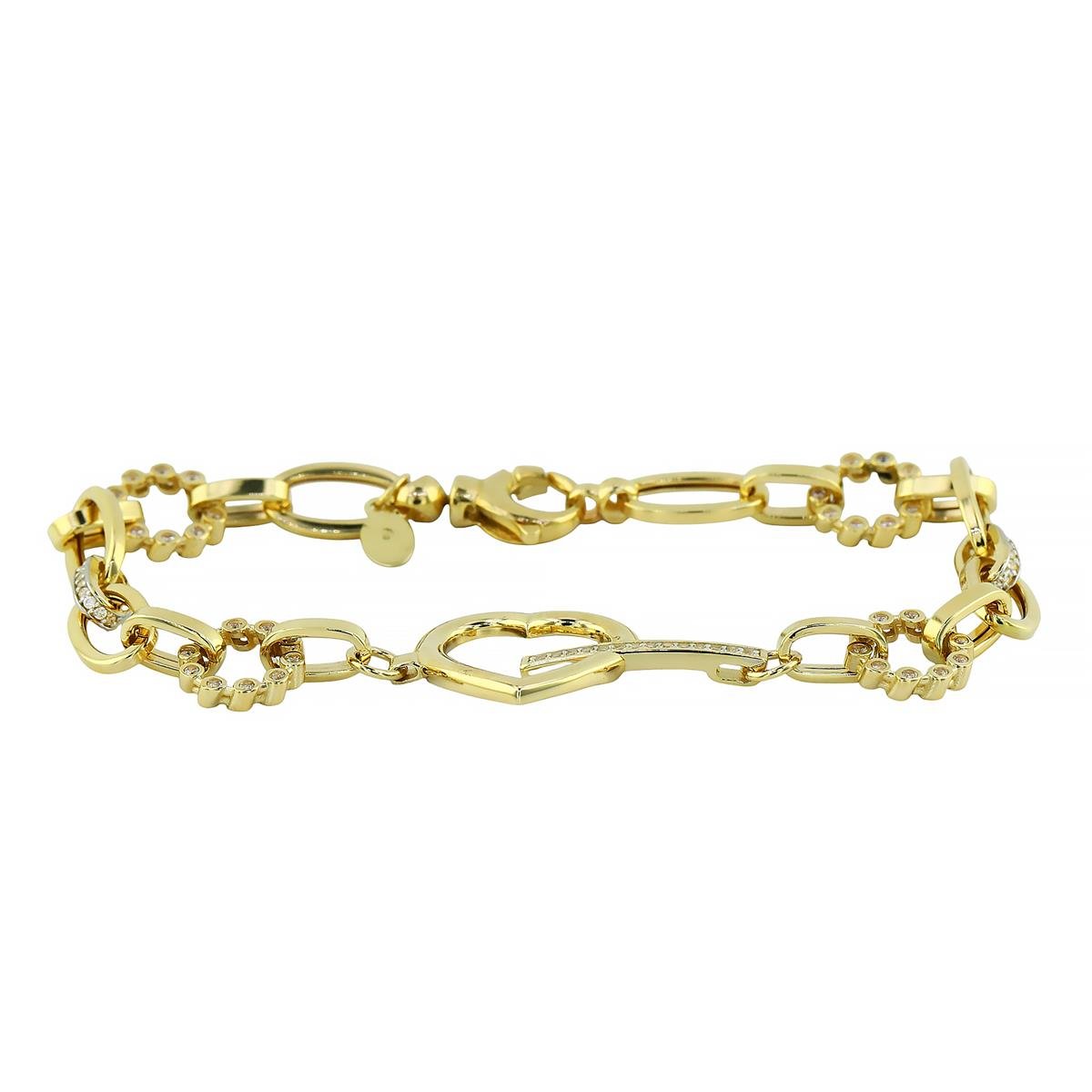 14 Ayar Altın Kalpli Bileklik  -  0194636