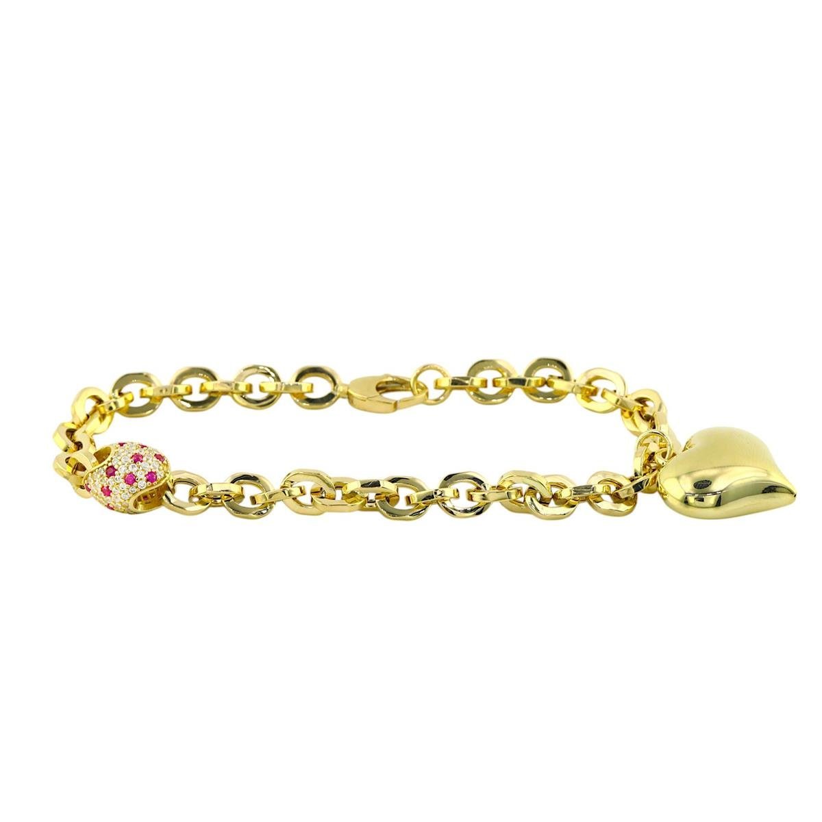 14 Ayar Altın Kalpli Bileklik  -  0195484