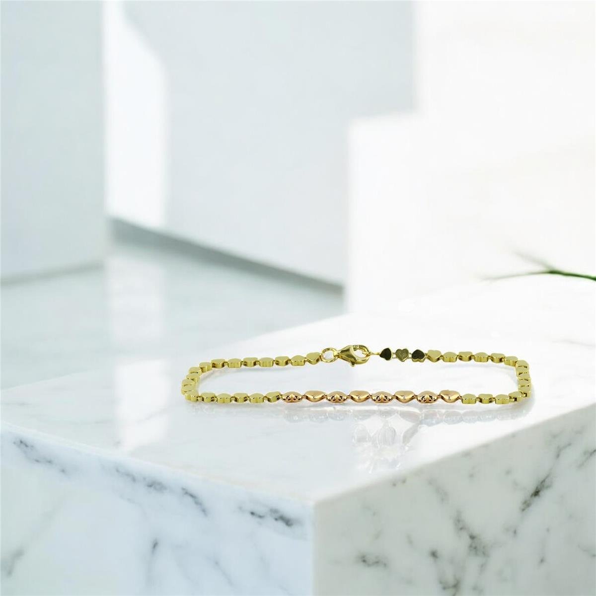 14 Ayar Altın Kalpli Bileklik  -  0203361