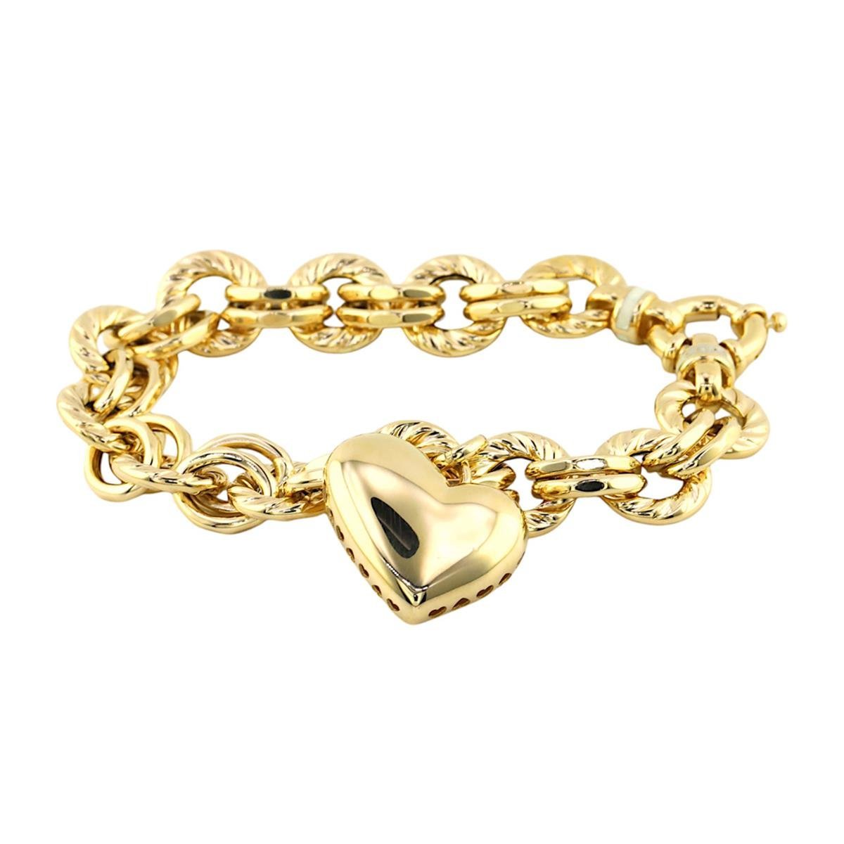 14 Ayar Altın Kalpli Bileklik  -  F003594