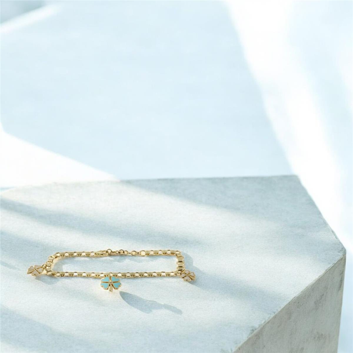 14 Ayar Altın Kalpli Bileklik  -  F003718