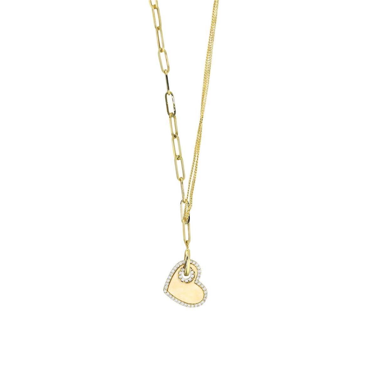 14 Ayar Altın Kalpli Kolye  -  0194268