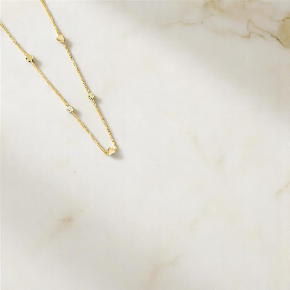 14 Ayar Altın Kalpli Kolye  -  0194272