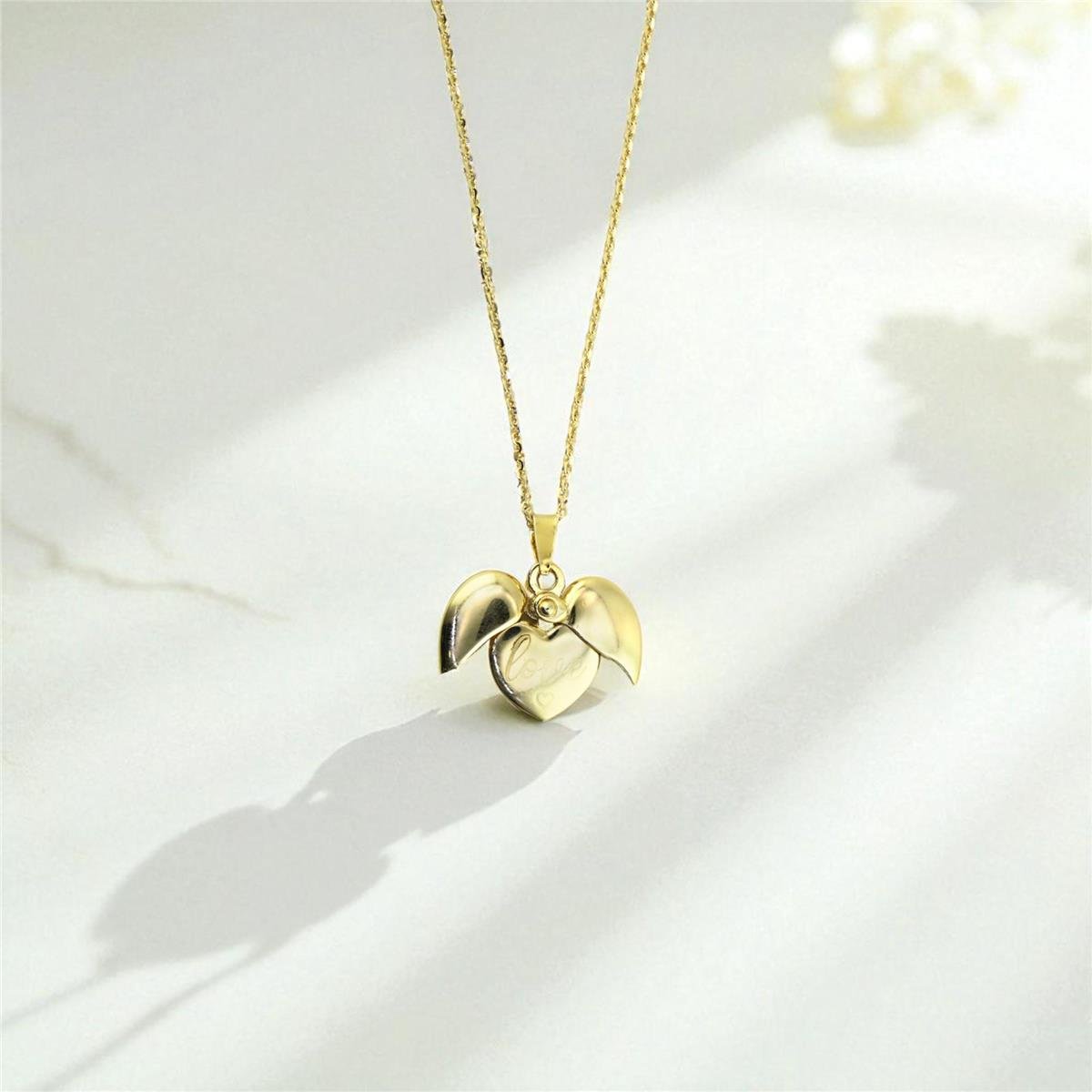 14 Ayar Altın Kalpli Kolye  -  0195222