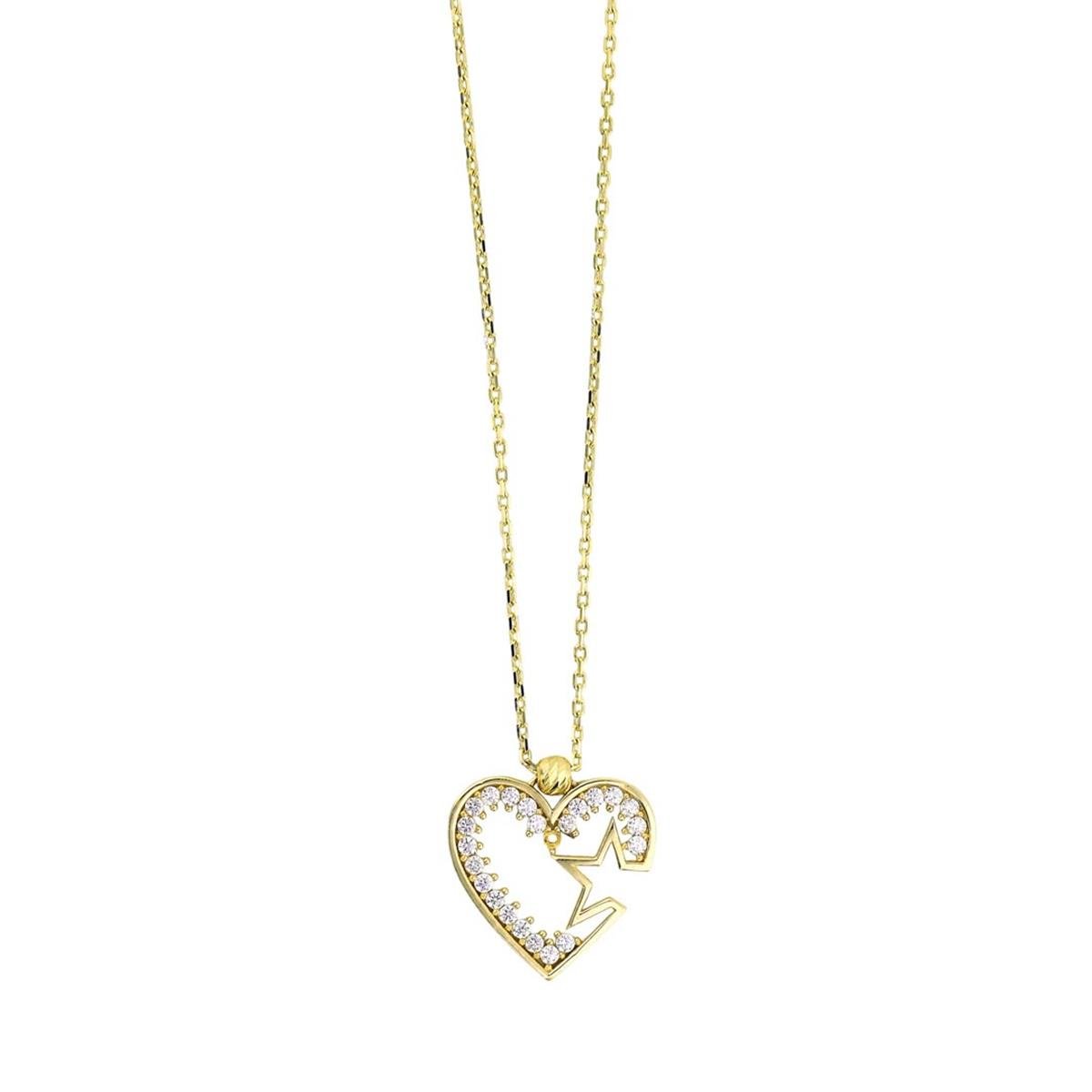 14 Ayar Altın Kalpli Kolye  -  0200858