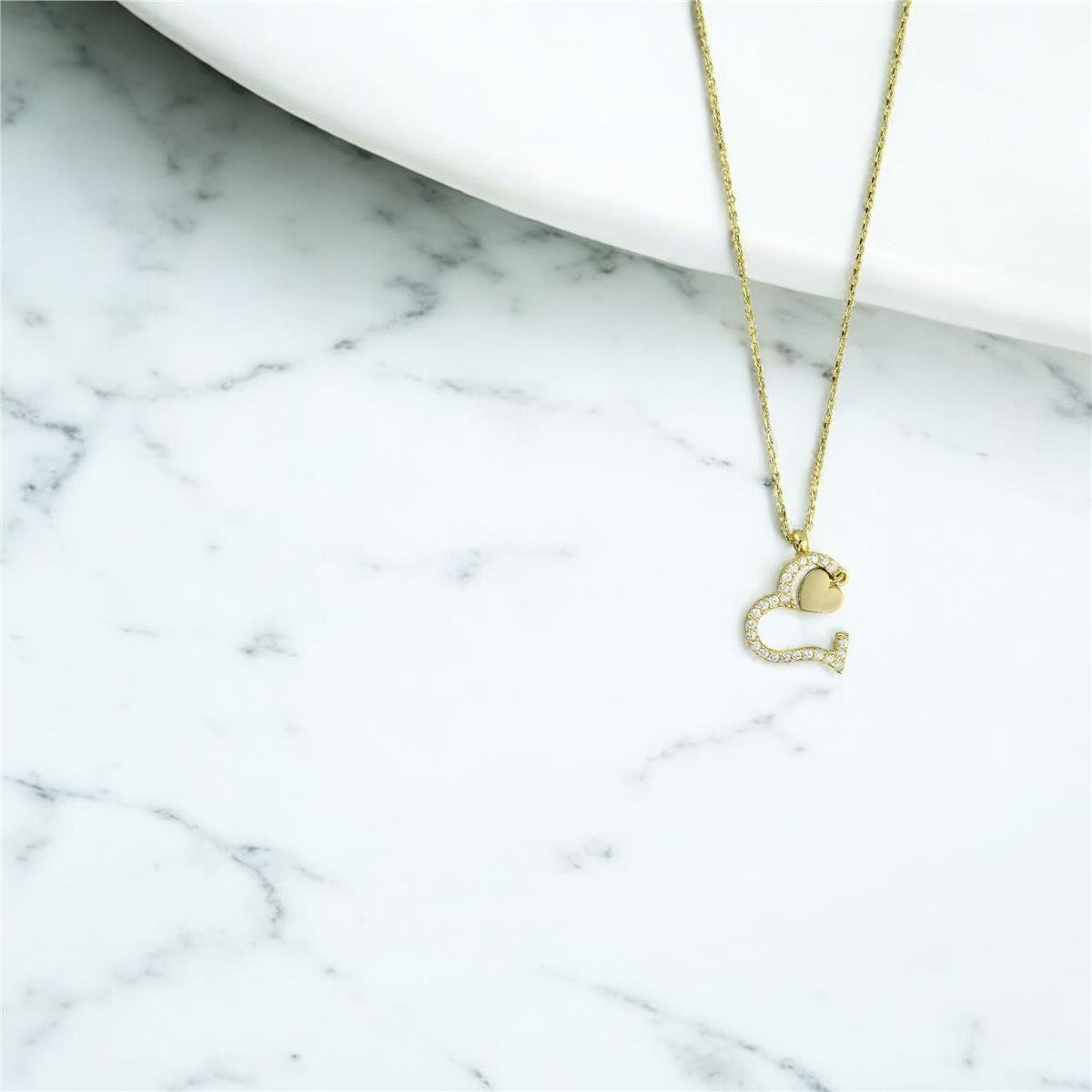 14 Ayar Altın Kalpli Kolye  -  0201227