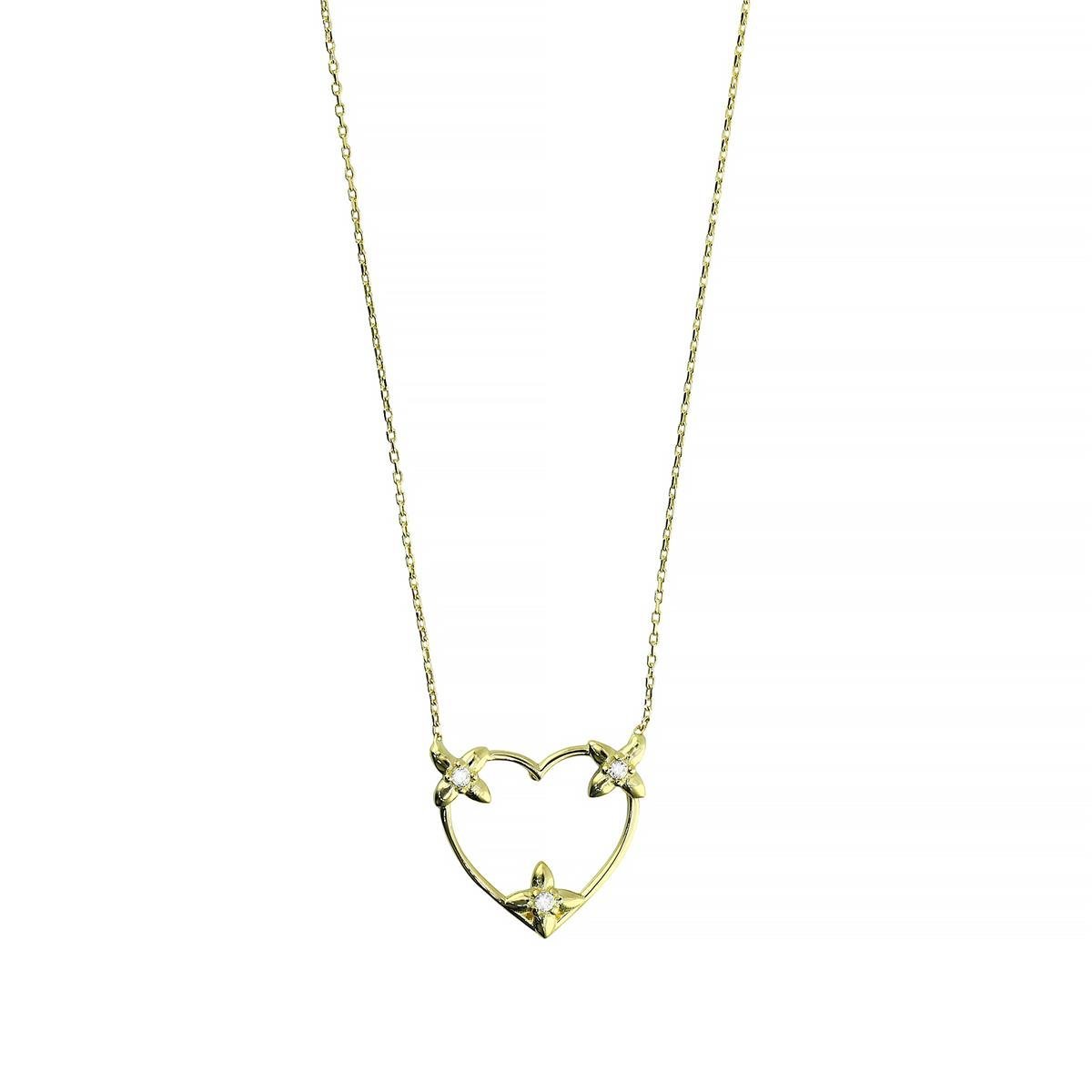 14 Ayar Altın Kalpli Kolye  -  0201228