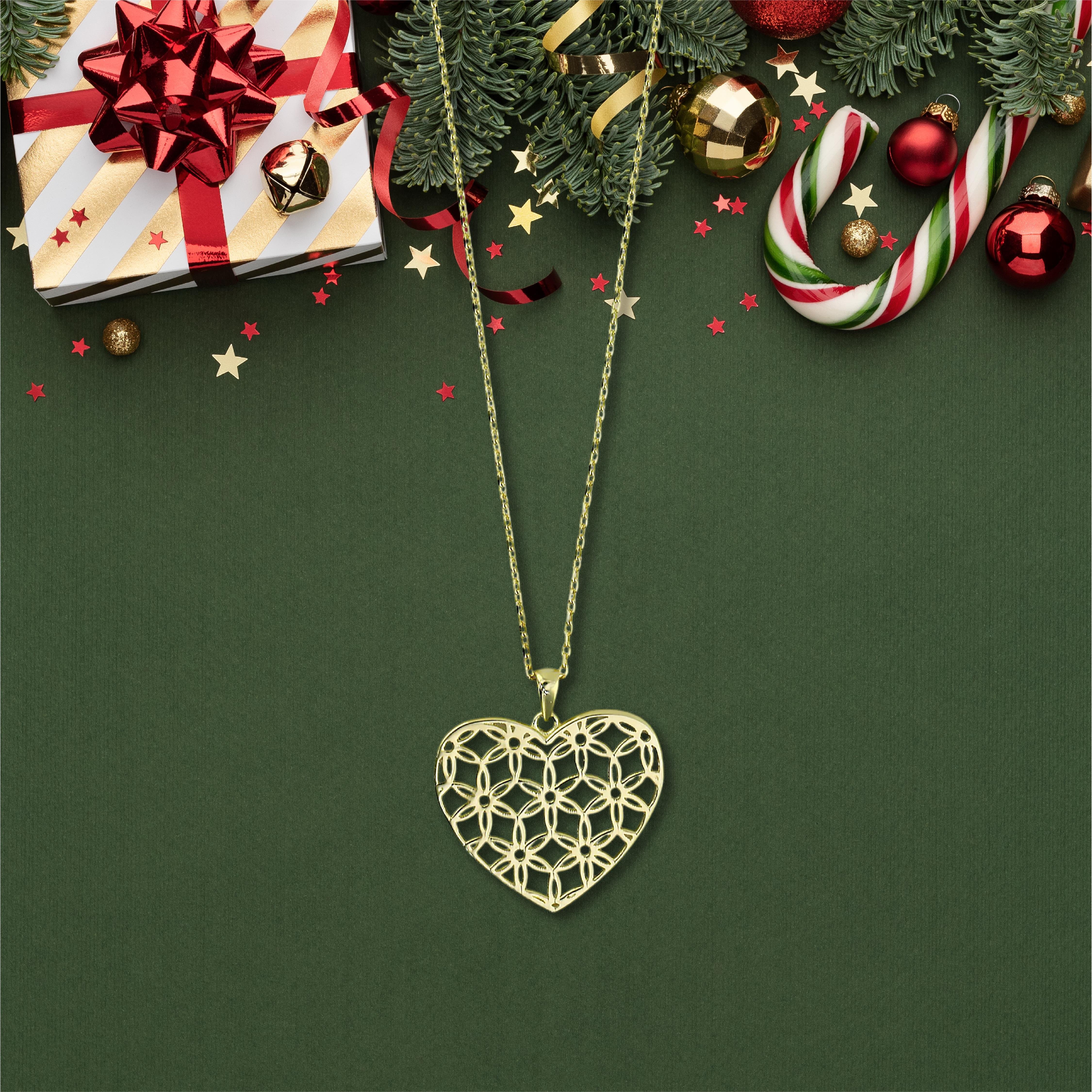 14 Ayar Altın Kalpli Kolye  -  0201230