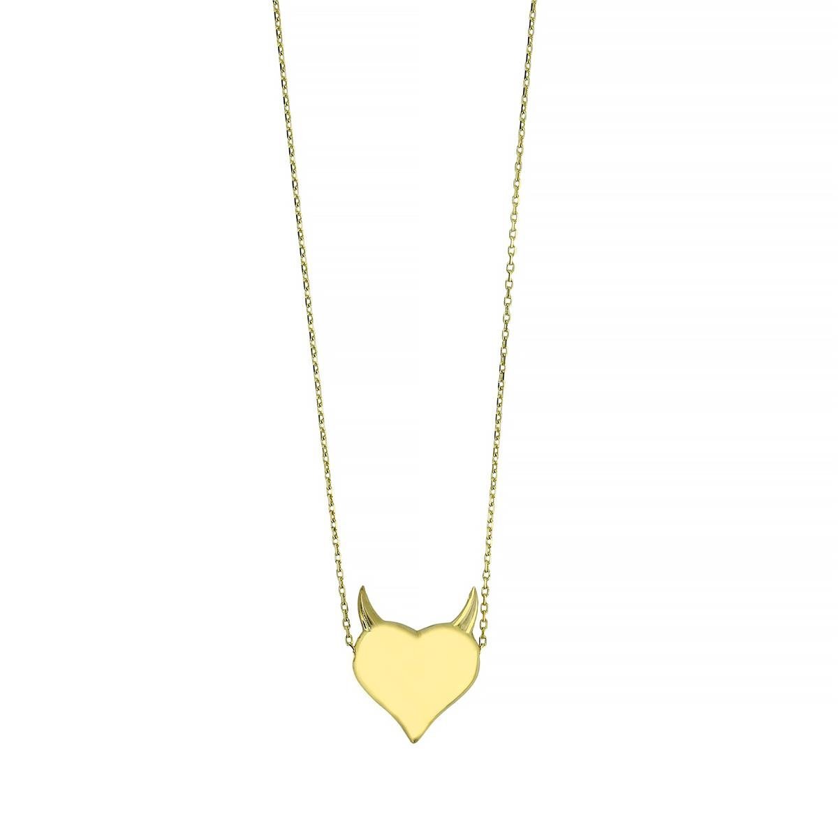14 Ayar Altın Kalpli Kolye  -  0201231