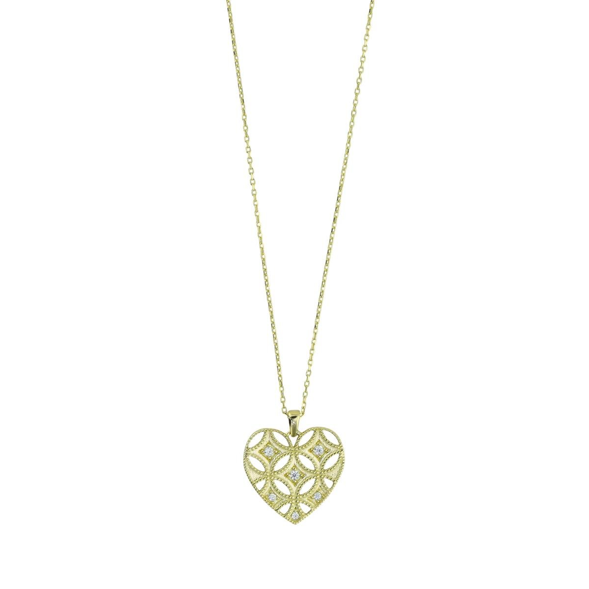 14 Ayar Altın Kalpli Kolye  -  0201232