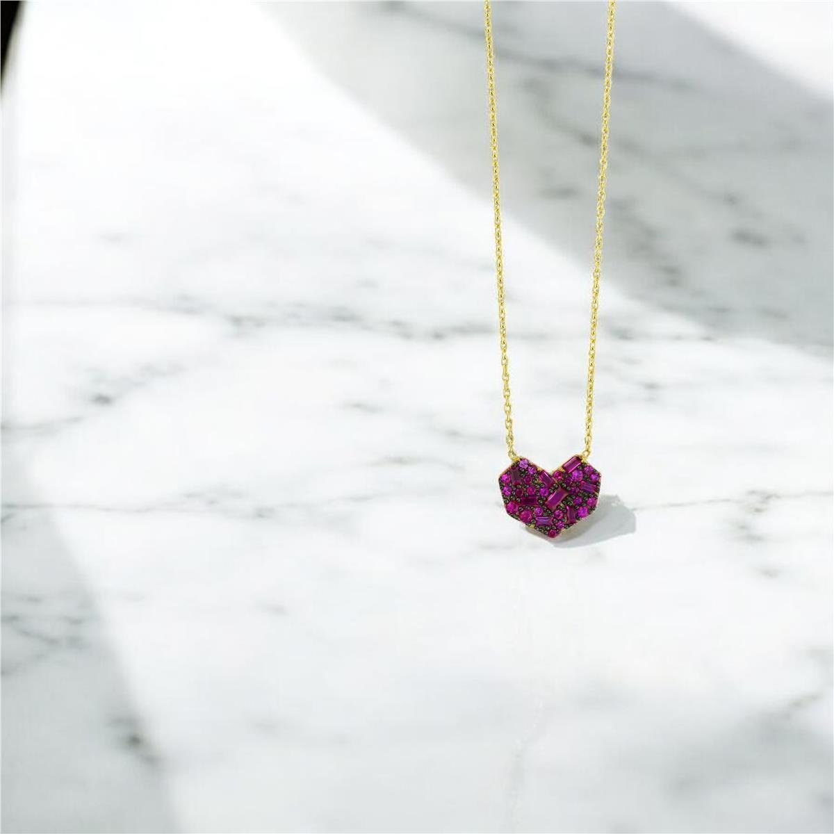 14 Ayar Altın Kalpli Kolye  -  0204206