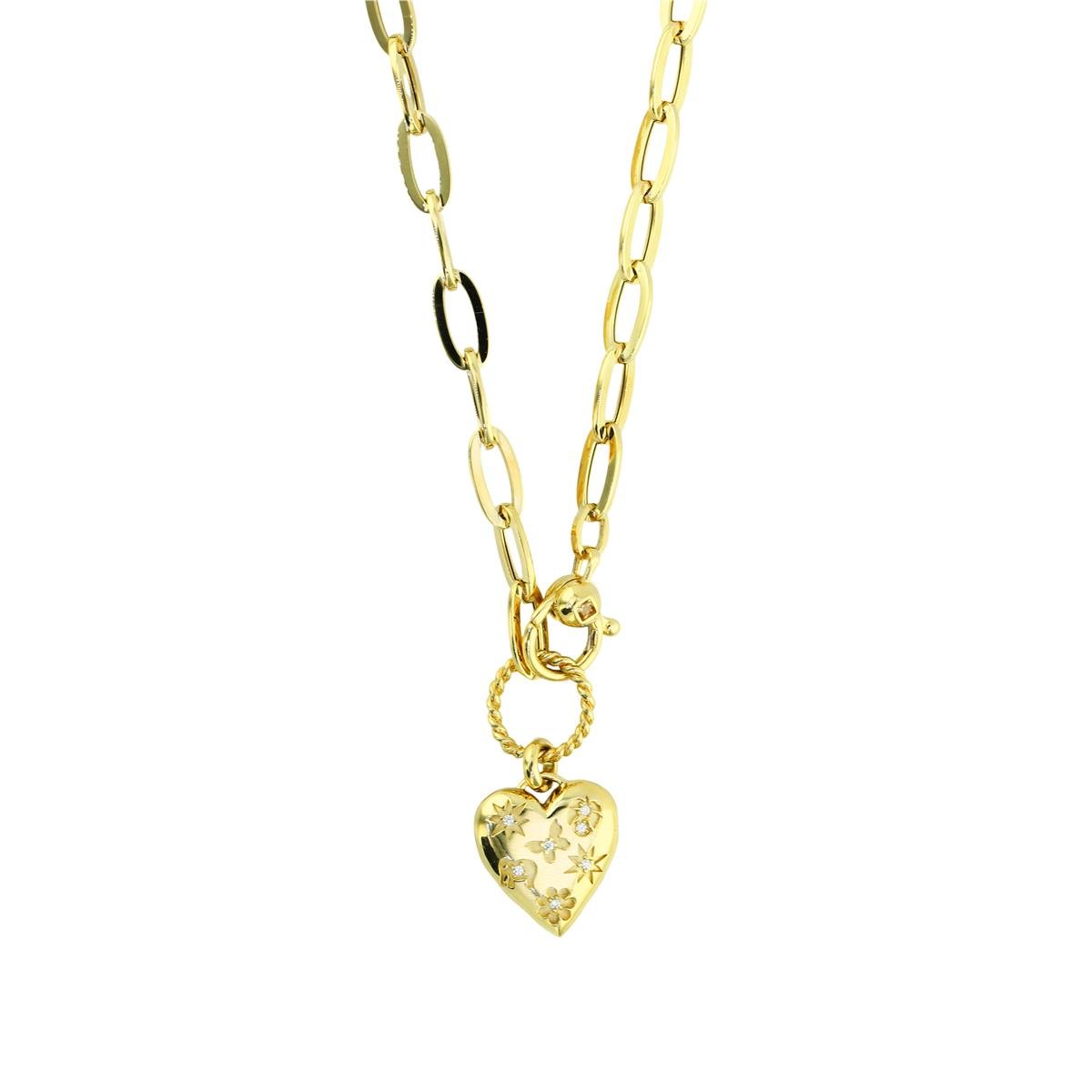 14 Ayar Altın Kalpli Kolye  -  0204230