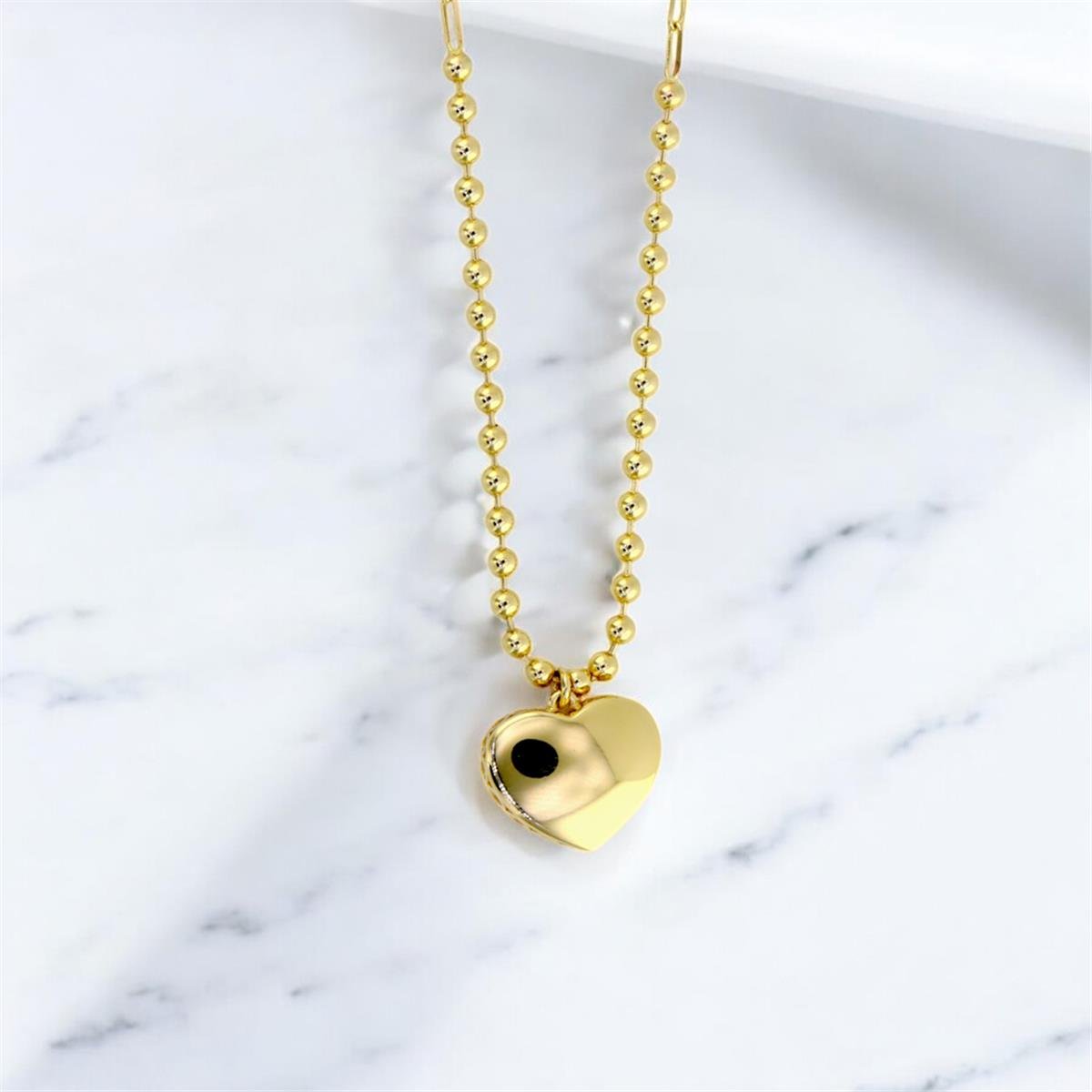 14 Ayar Altın Kalpli Kolye  -  F003571