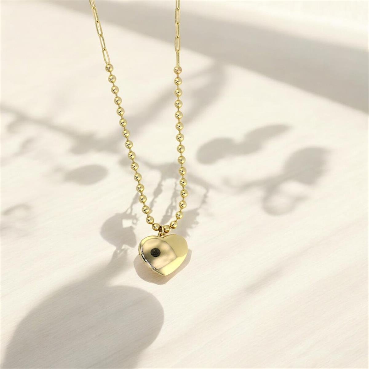 14 Ayar Altın Kalpli Kolye  -  F003681