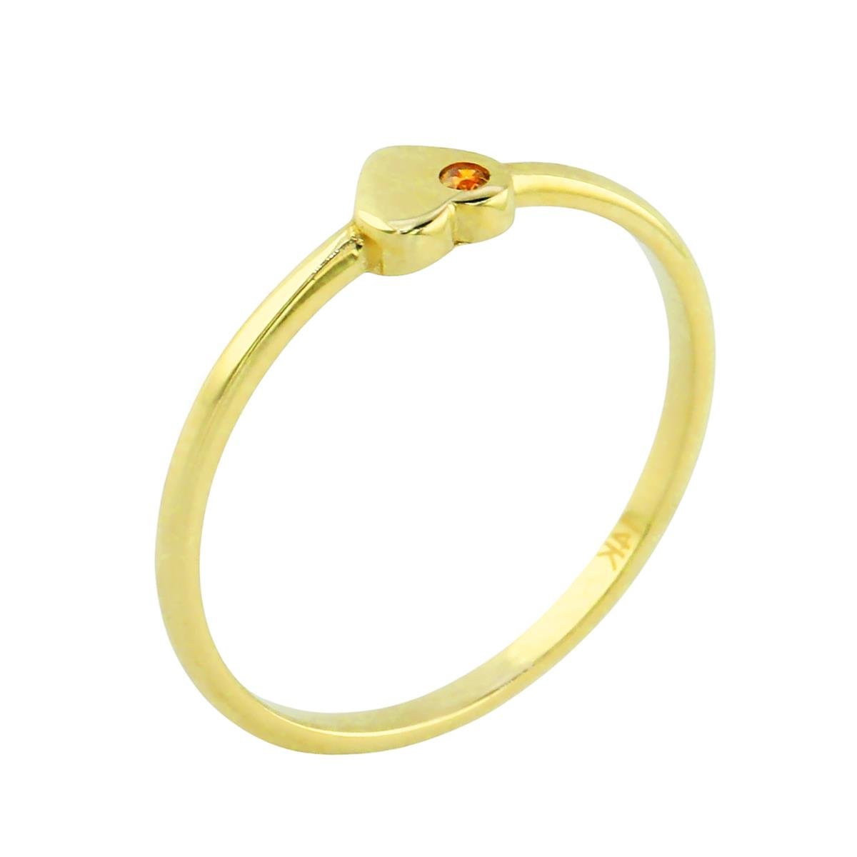 14 Ayar Altın Kalpli Yüzük  -  0201334