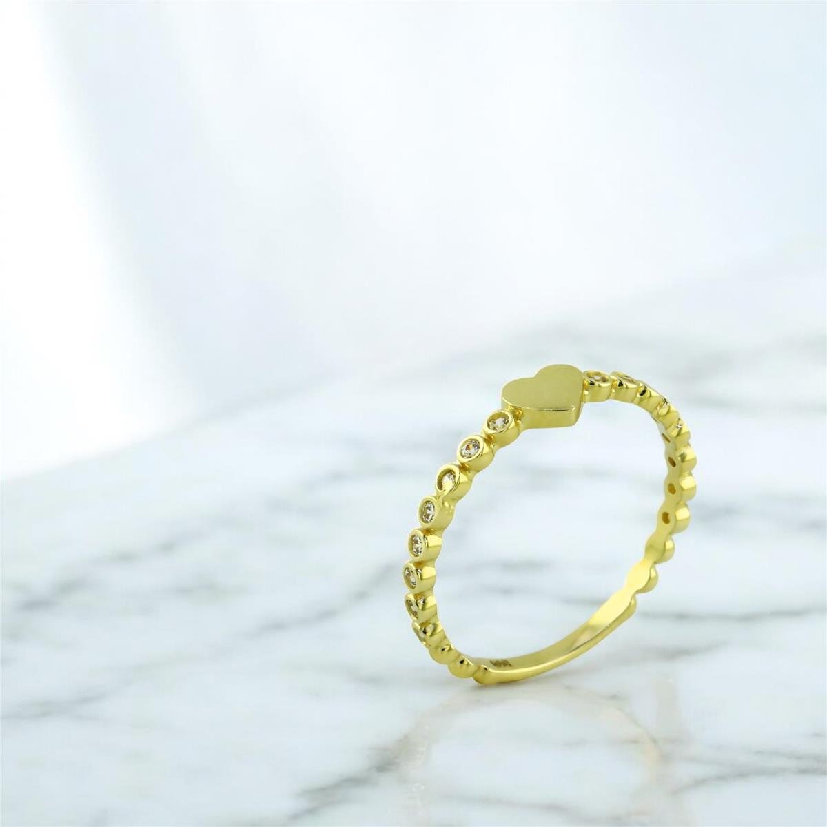 14 Ayar Altın Kalpli Yüzük  -  0202557