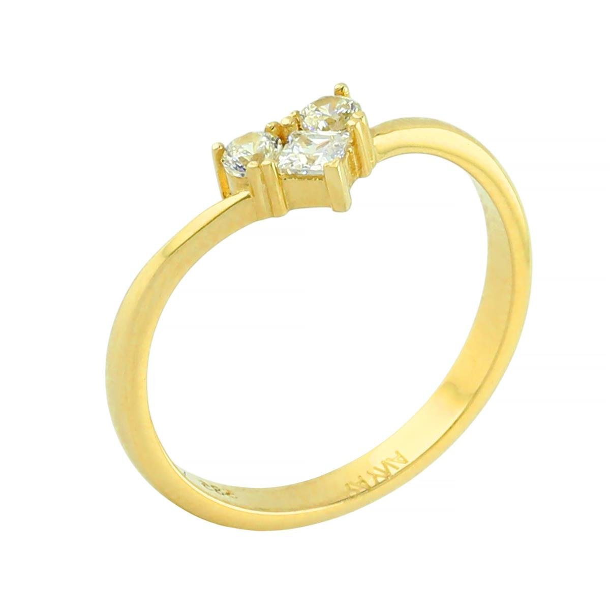 14 Ayar Altın Kalpli Yüzük  -  0204004