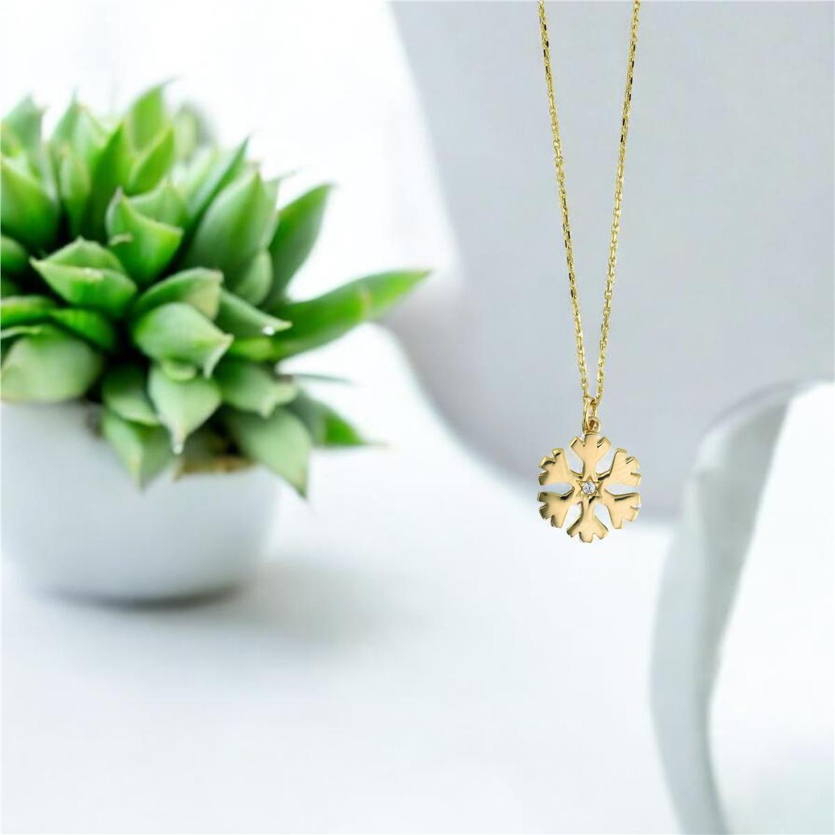 14 Ayar Altın Kartaneli Kolye  -  0204032