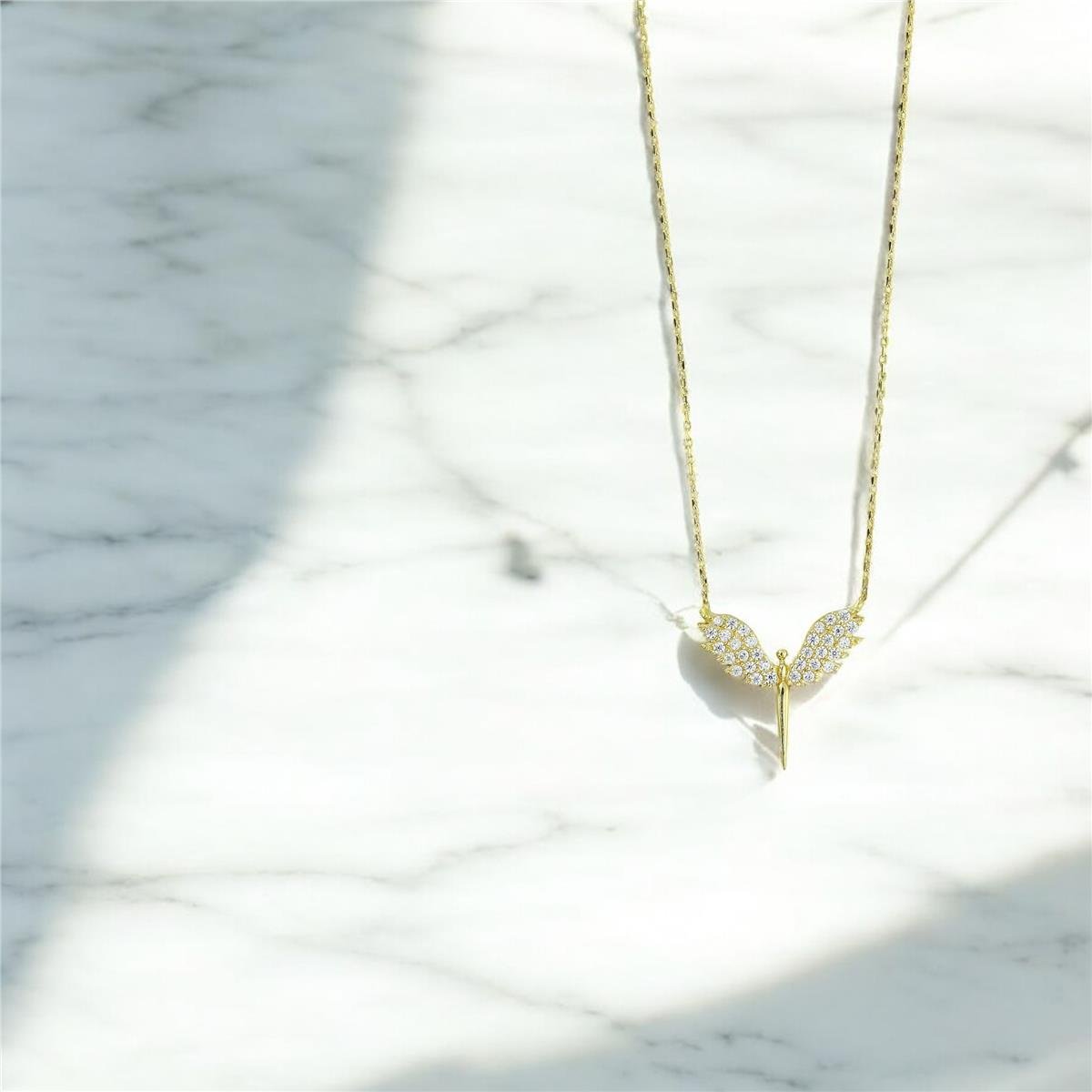 14 Ayar Altın Melek Kolye  -  0201269