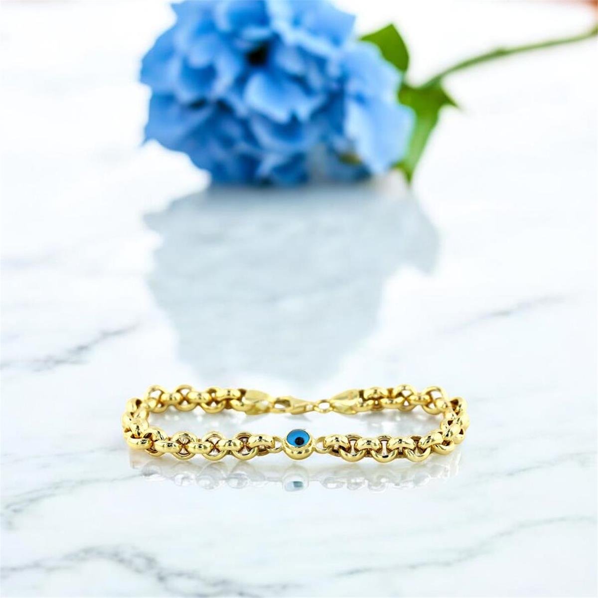 14 Ayar Altın Nazar Boncuklu Bileklik  -  0200921