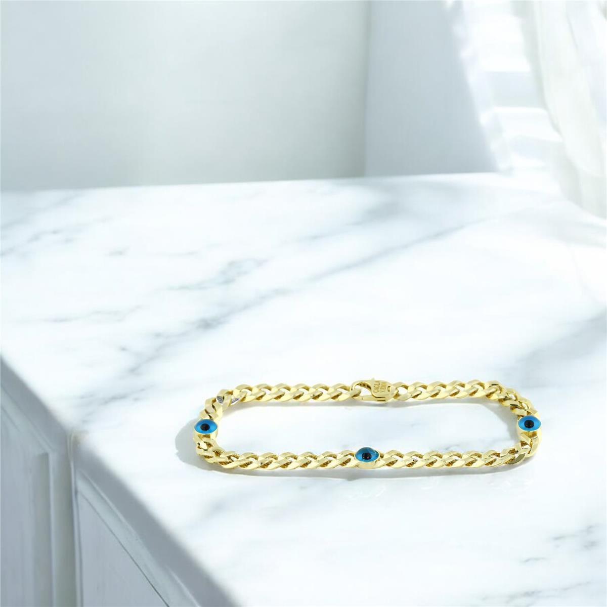 14 Ayar Altın Nazar Boncuklu Bileklik  -  0205216