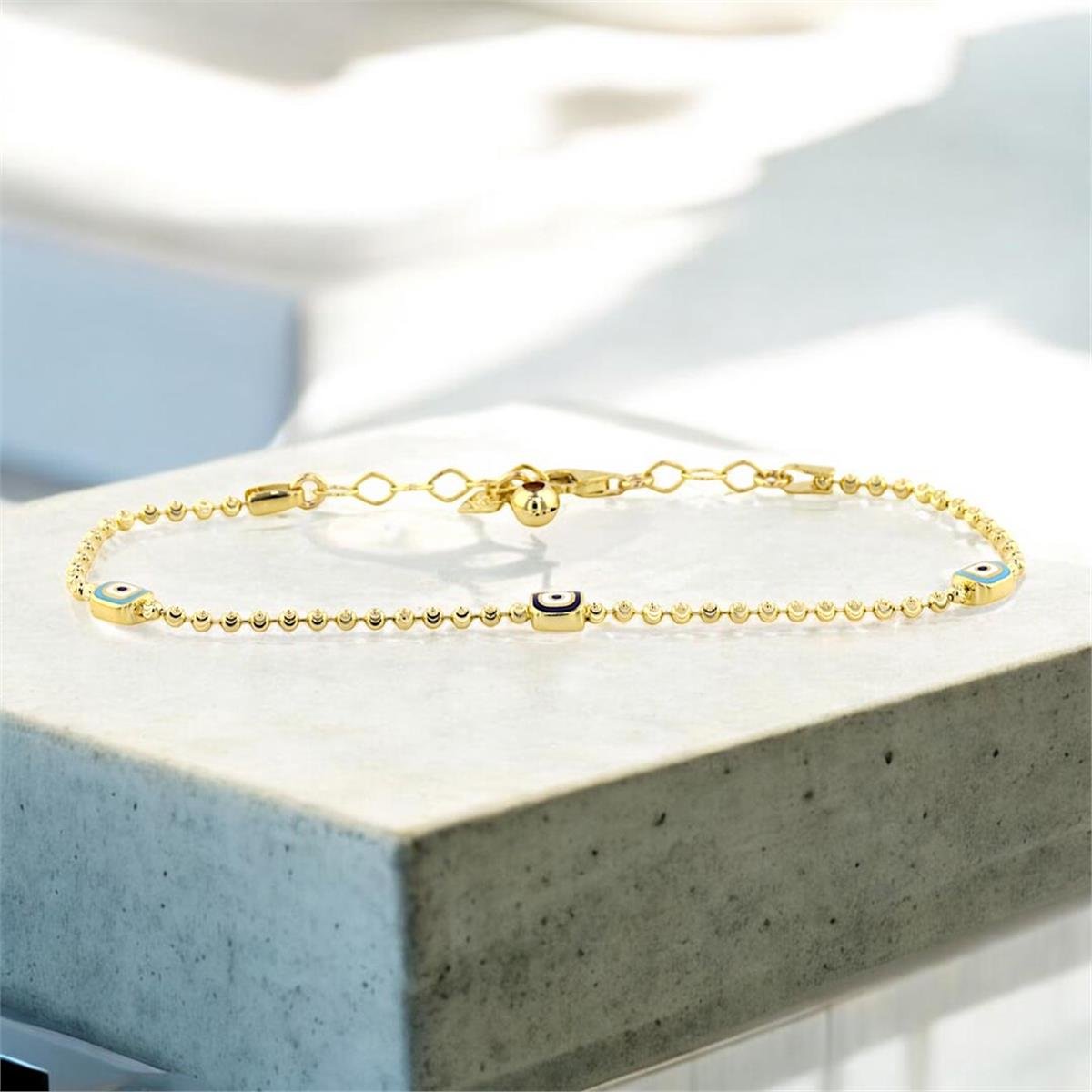 14 Ayar Altın Nazar Boncuklu Bileklik  -  0188485