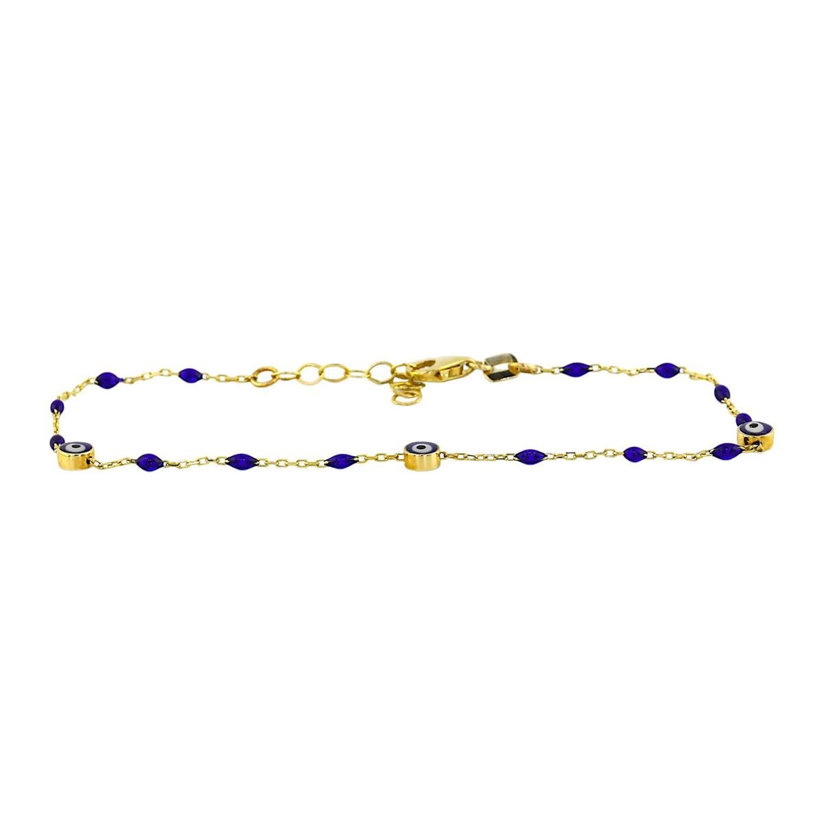 14 Ayar Altın Nazar Boncuklu Bileklik  -  0192997