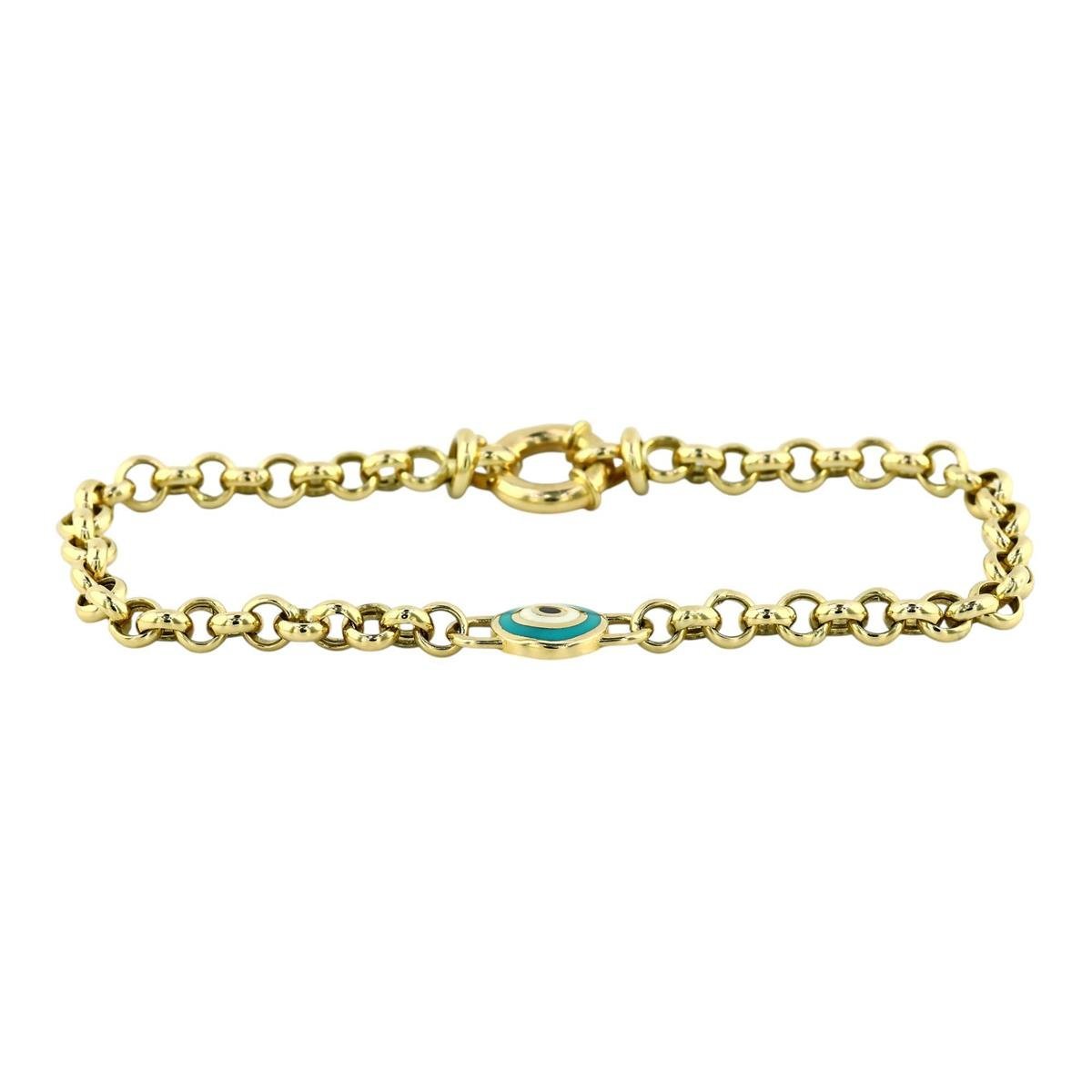 14 Ayar Altın Nazar Boncuklu Bileklik  -  0199191