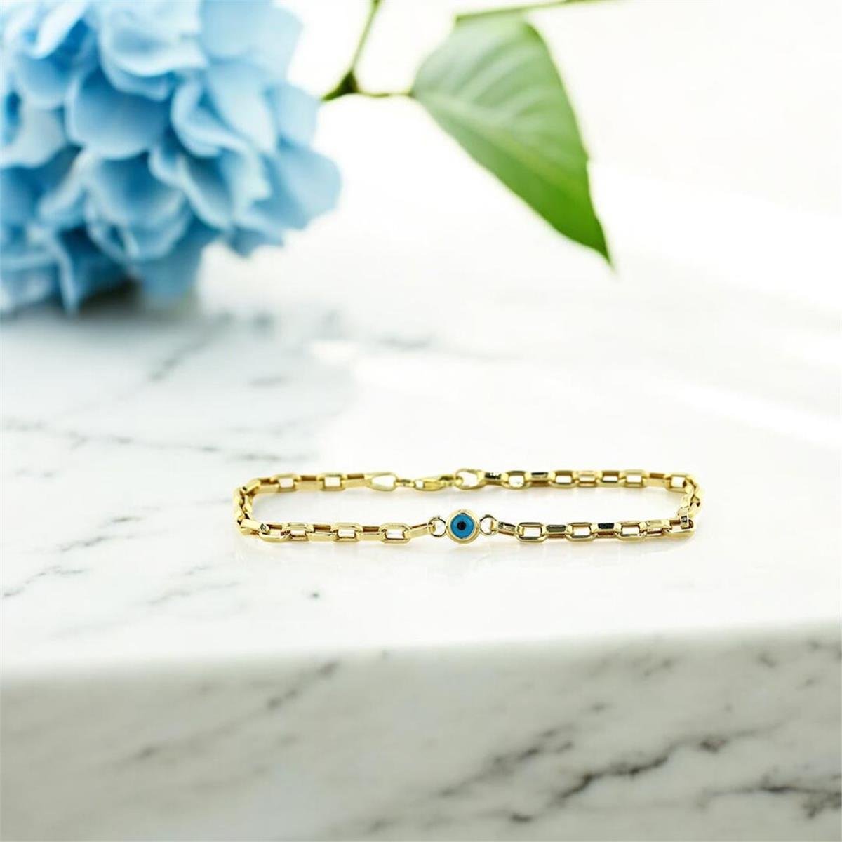 14 Ayar Altın Nazar Boncuklu Bileklik  -  0200931