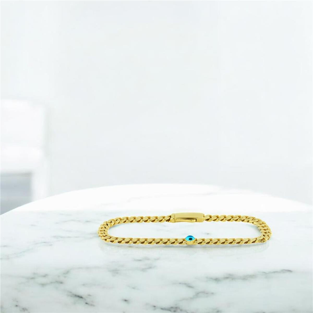 14 Ayar Altın Nazar Boncuklu Bileklik  -  0204413