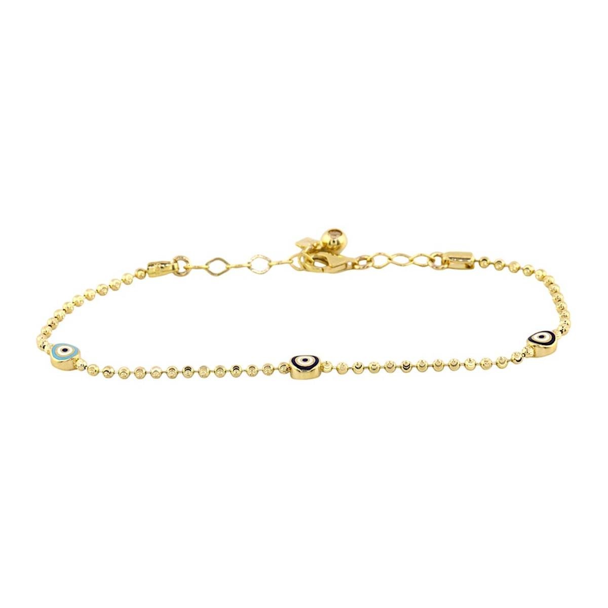 14 Ayar Altın Nazar Boncuklu Bileklik  -  0188369