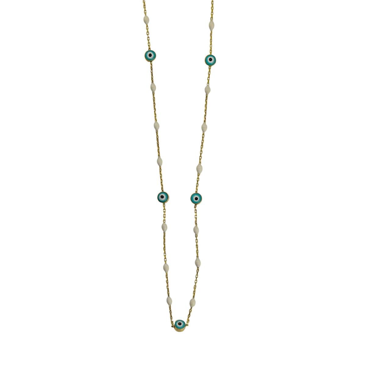 14 Ayar Altın Nazar Boncuklu Kolye  -  0192998