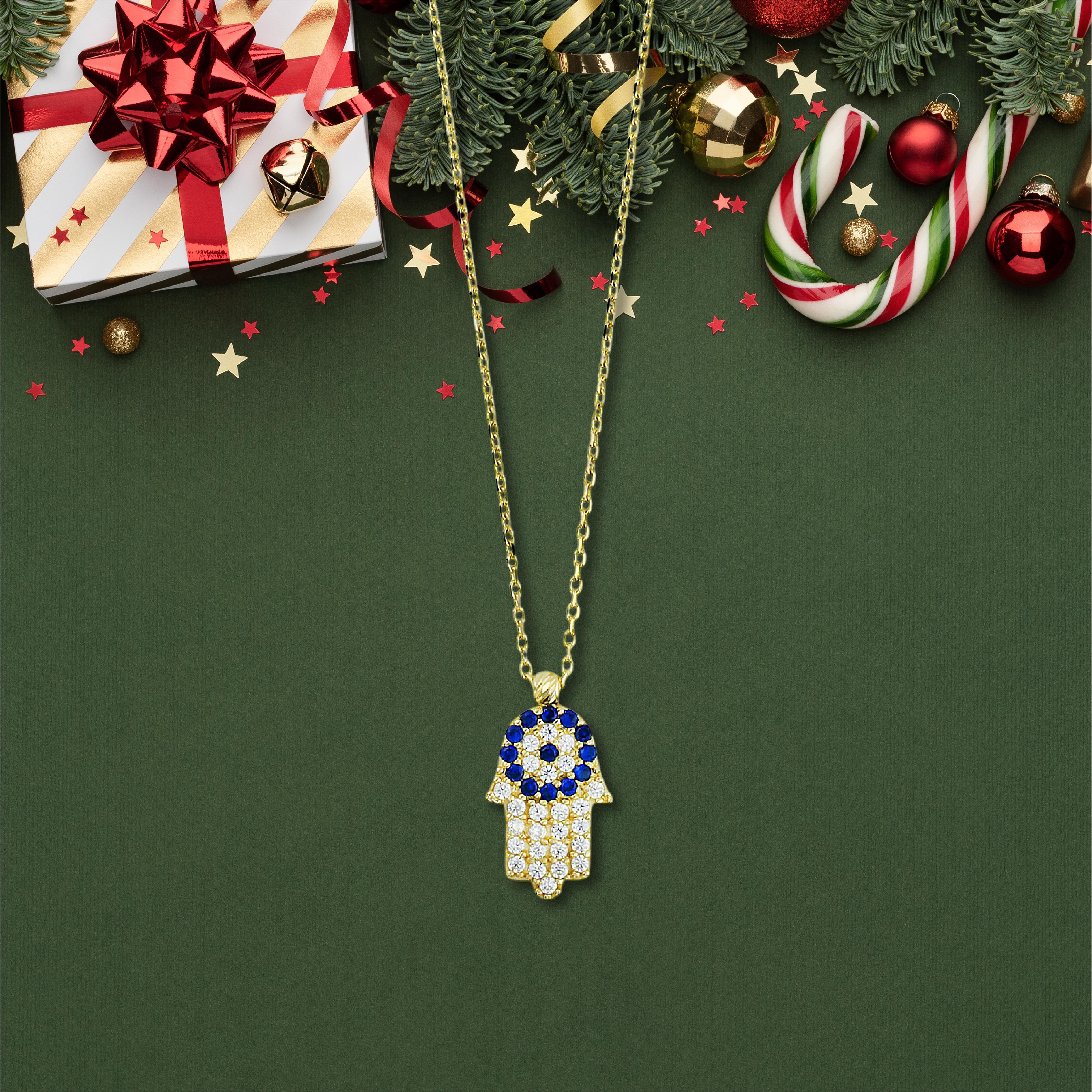 14 Ayar Altın Nazar Boncuklu Kolye  -  0201249