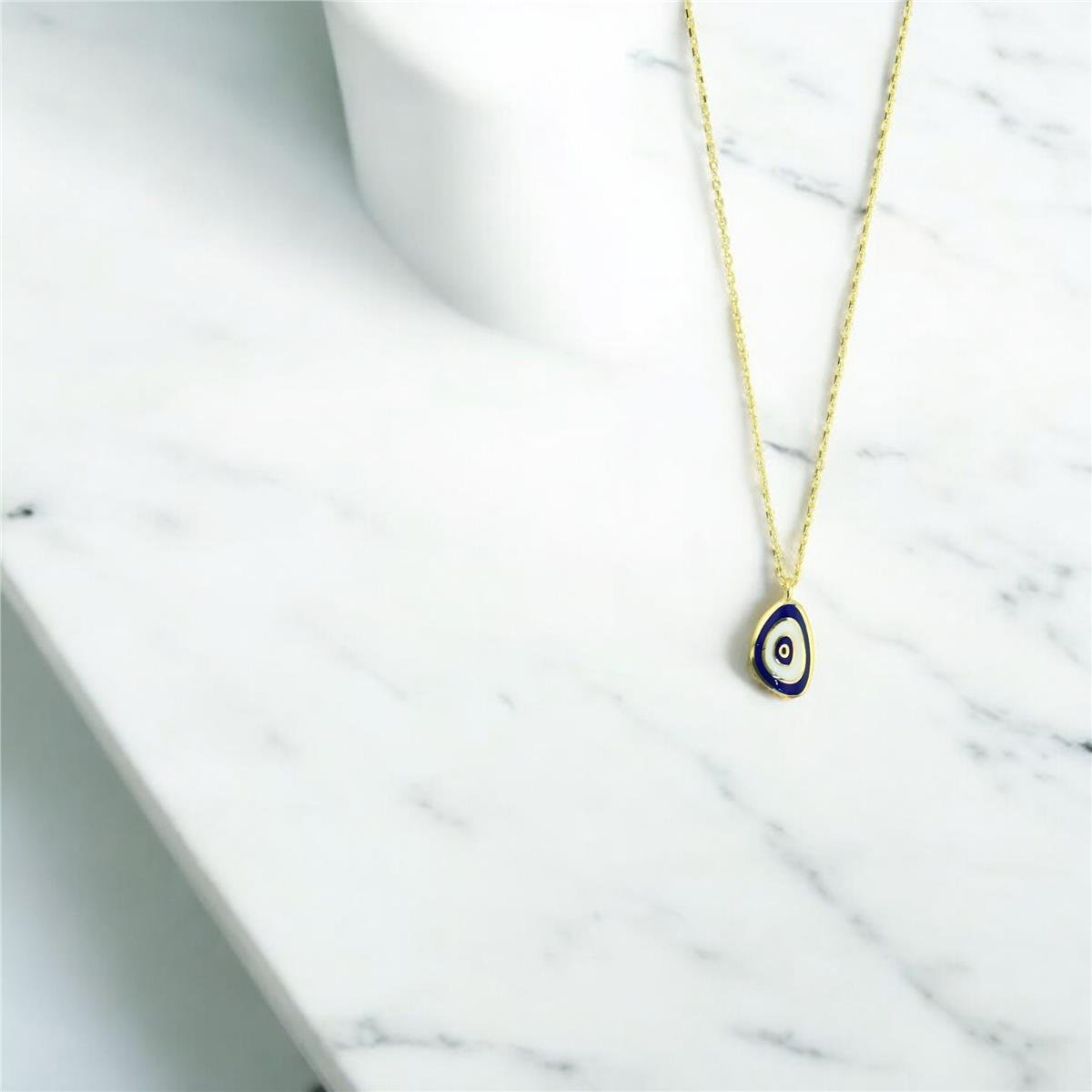 14 Ayar Altın Nazar Boncuklu Kolye  -  0205140