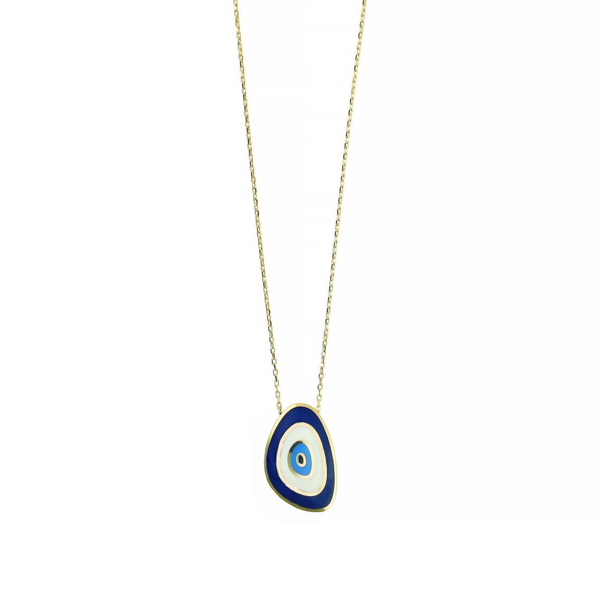 14 Ayar Altın Nazar Boncuklu Kolye  -  0201779